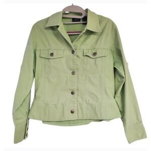 Women's Junior's Light Green Denim Coat | Bailey's Point | Size Small